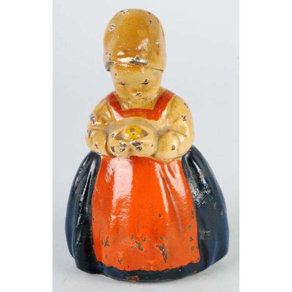 Cast Iron Dutch Girl Doorstop.: Description Made by Albany Foundry. Condition (Excellent). Size 6 - 1/4" T.