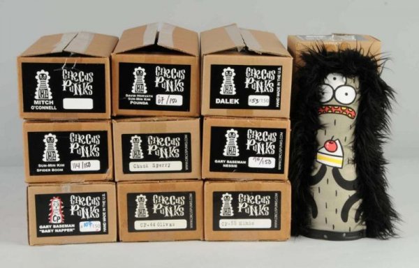 Lot of 10: Standard Size Circus Punks.: Includes ten 15" Circus Punks. Artists include Mitch O'Connell, Sun Min Kim, Gary Baseman, David Horvath and Sun Min Kim, Chuck Sperry, Olivas, Dalec, Mimic and Gary Baseman. Size:
