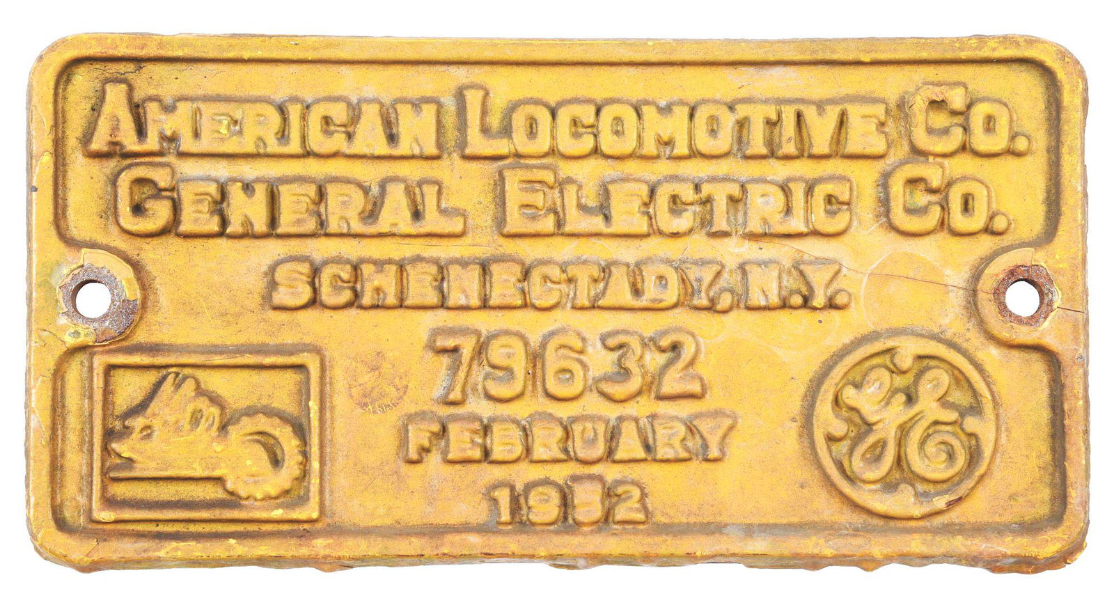 ERIE RAILROAD ALCO RS3 BUILDER PLATE. (1 of 2)