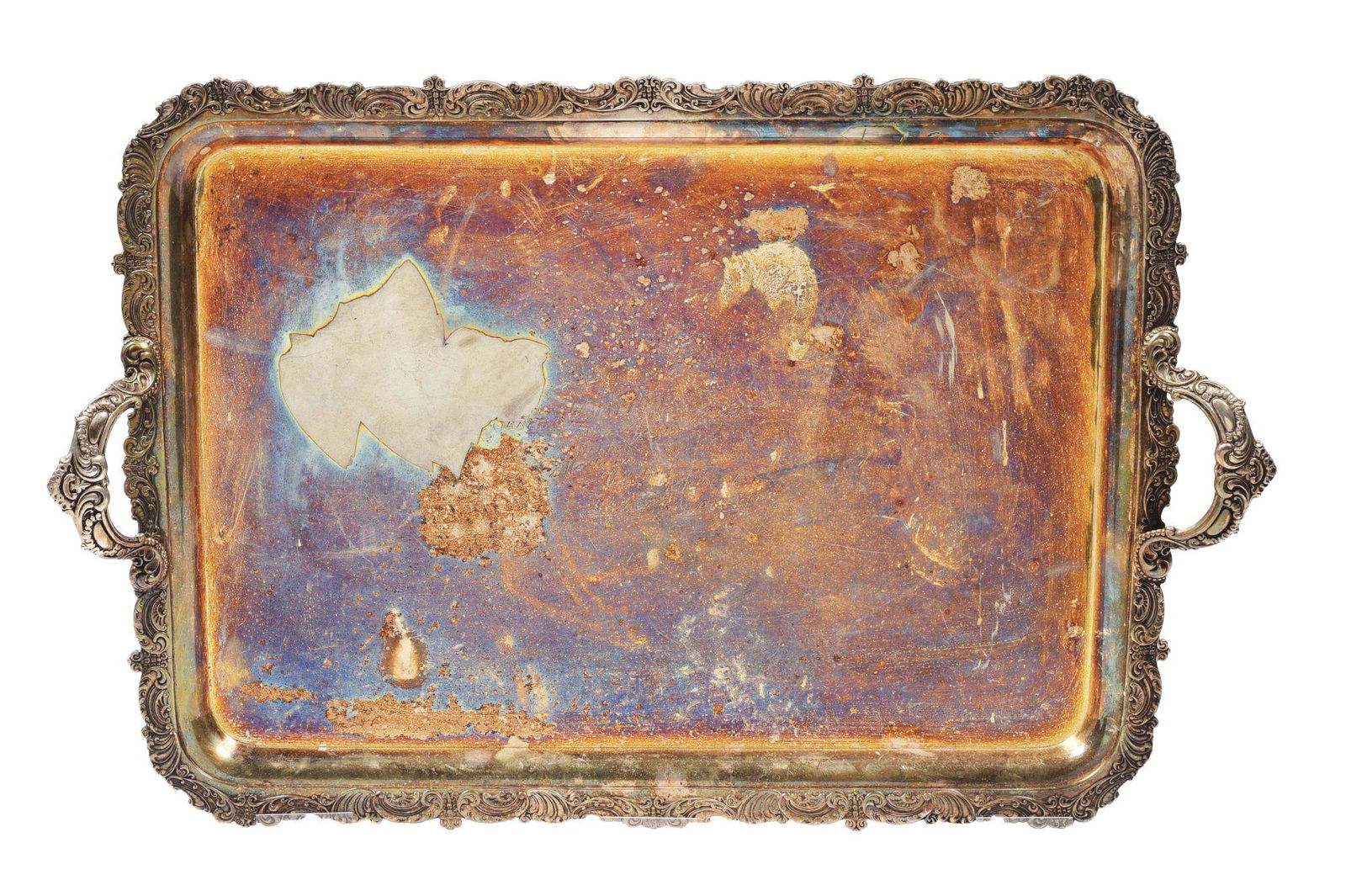 LARGE MONTANA CENTRAL PRESENTATION SILVER TRAY. (1 of 4)