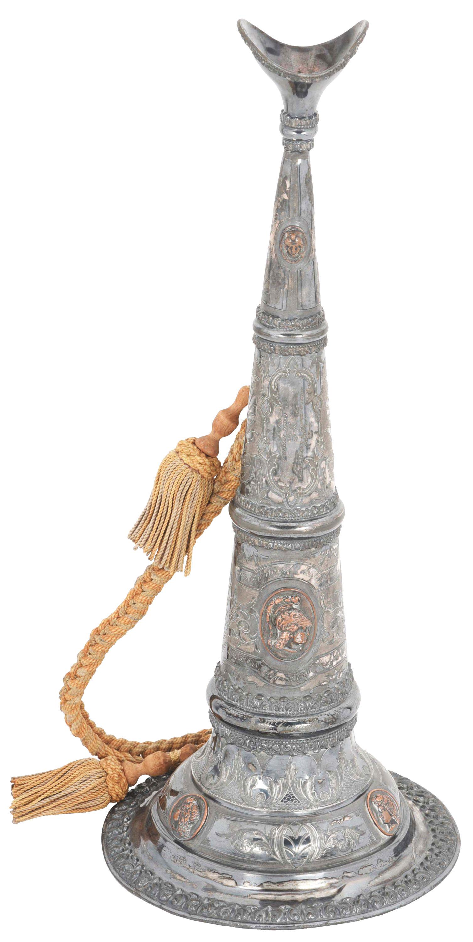 ORNATE FIREMAN'S PARADE TRUMPET. (1 of 13)