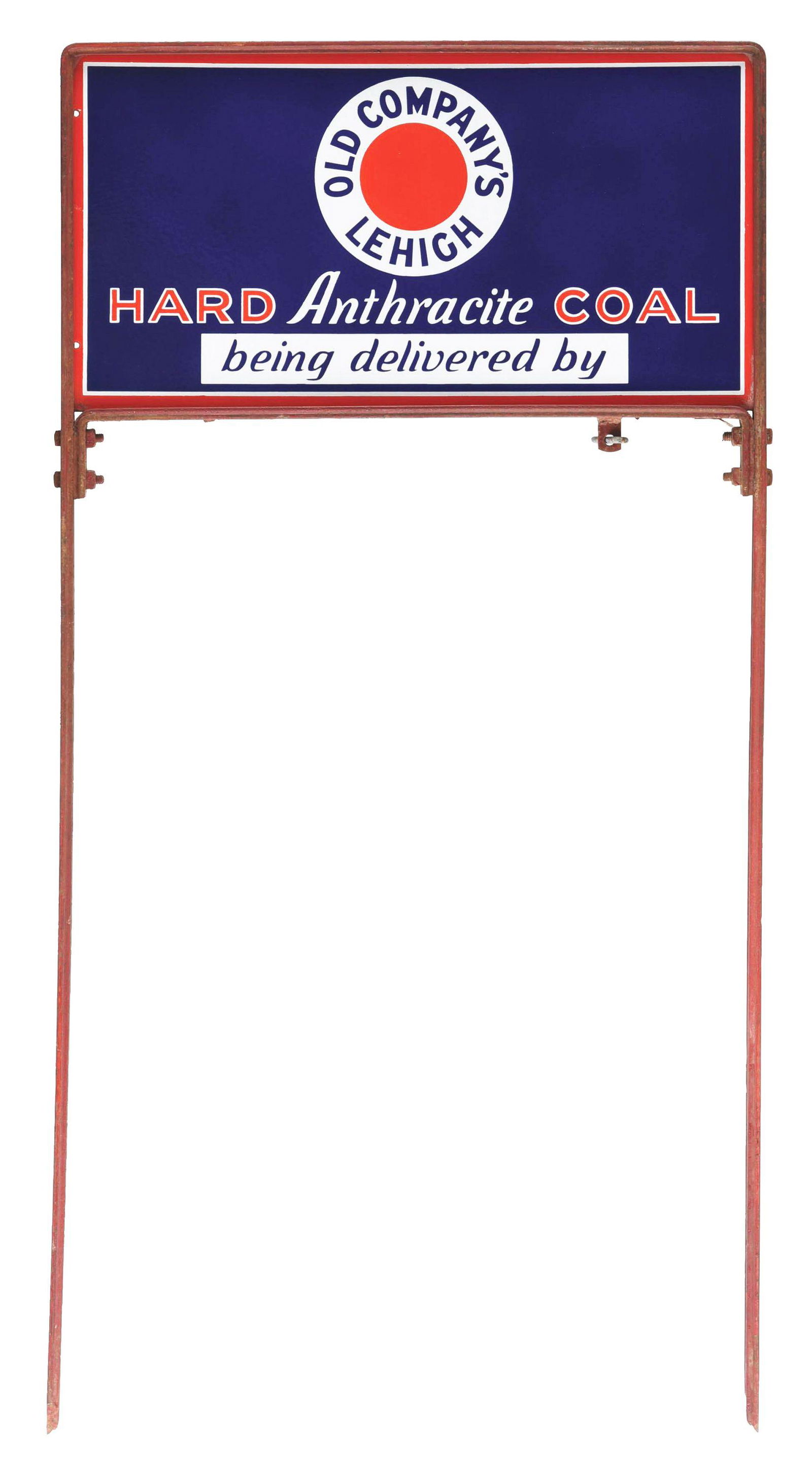 OLD COMPANY'S LEHIGH ANTHRACITE PORCELAIN RACK SIGN W/ (1 of 2)