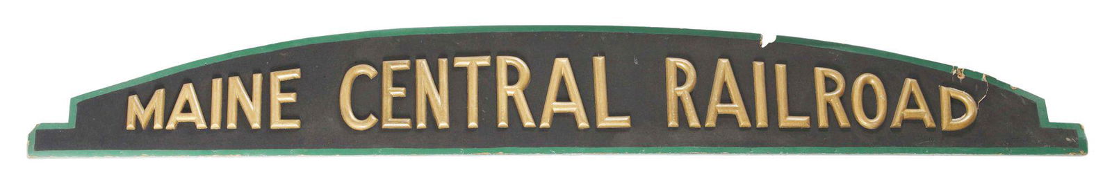 MAINE CENTRAL RAILROAD CRESTED SIGN. (1 of 2)