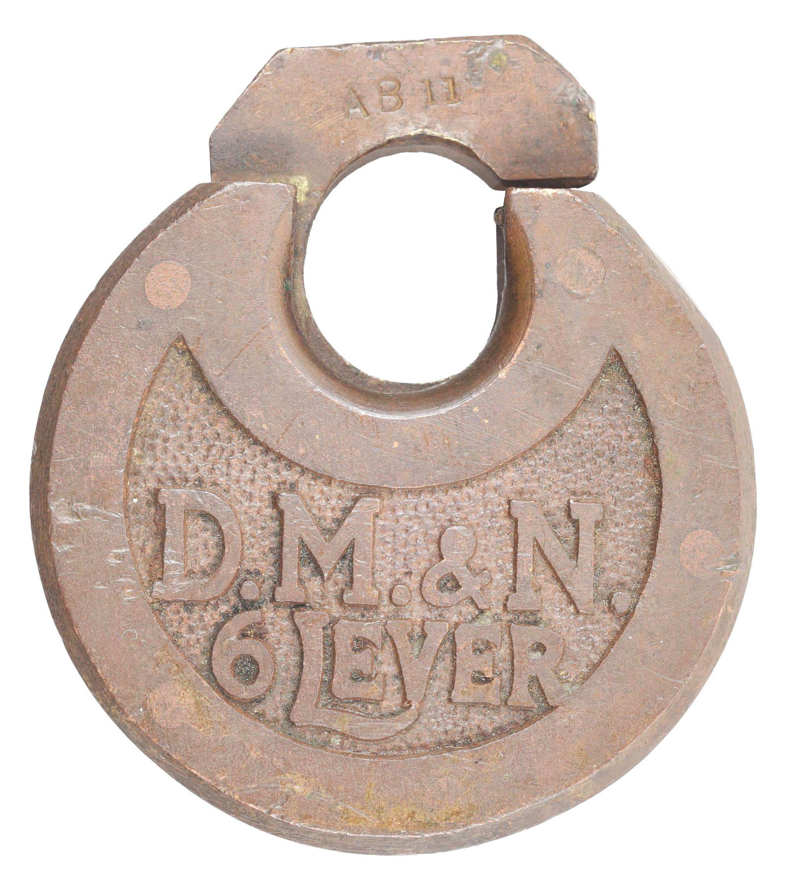 DM & N 6-LEVER PANCAKE LOCK. (1 of 6)