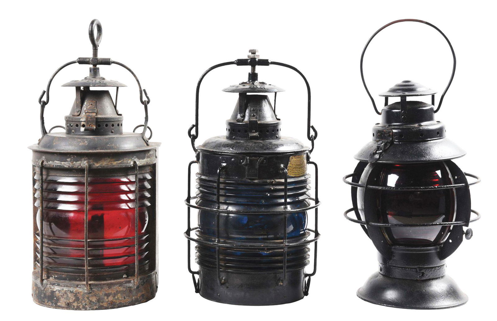 LOT OF 3 BRIDGE LANTERNS. (1 of 10)