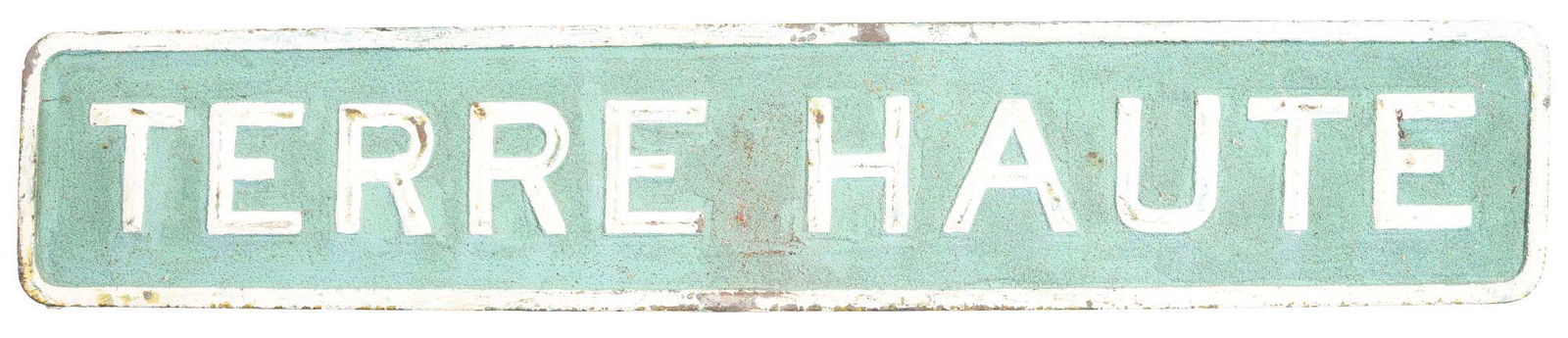 NEW YORK CENTRAL CAST IRON STATION SIGN. (1 of 2)