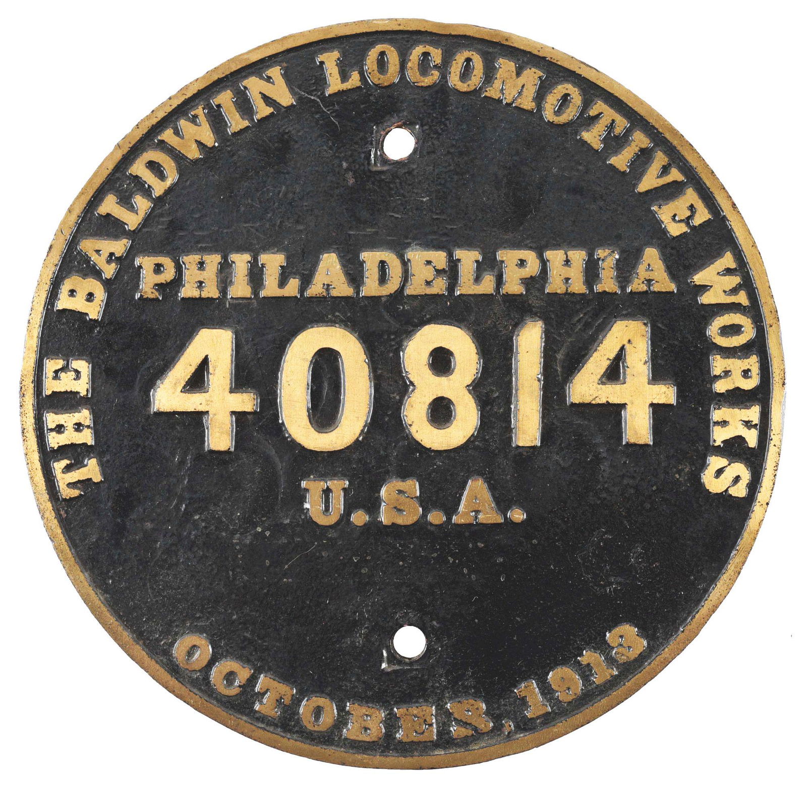 RARE ERIE BALDWIN BUILDERS PLATE. (1 of 3)