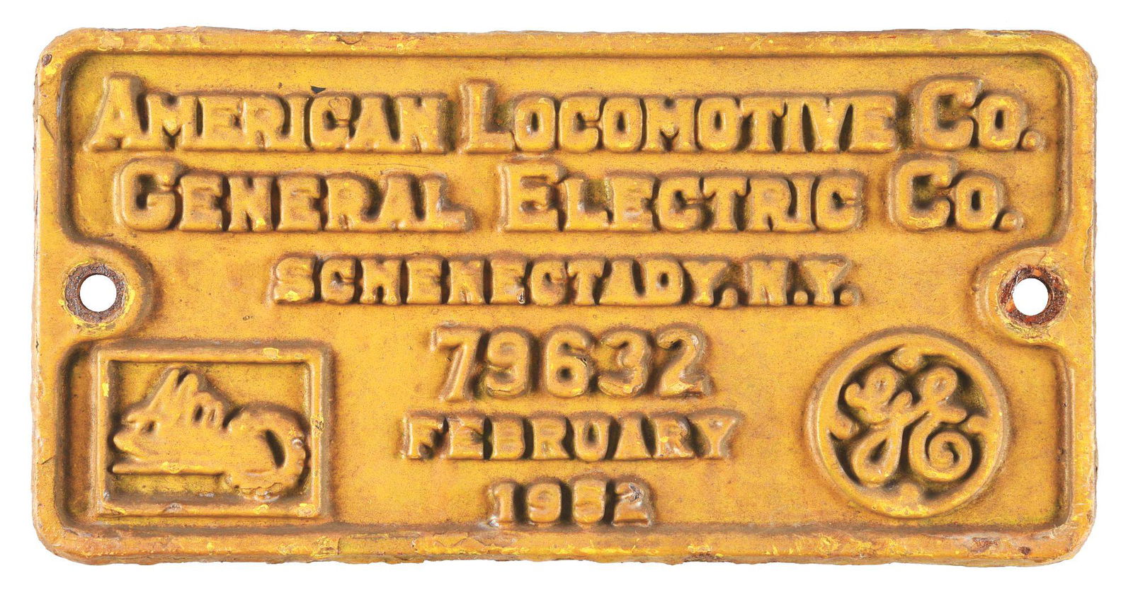 ERIE RAILROAD ALCO RS3 BUILDER PLATE. (1 of 2)