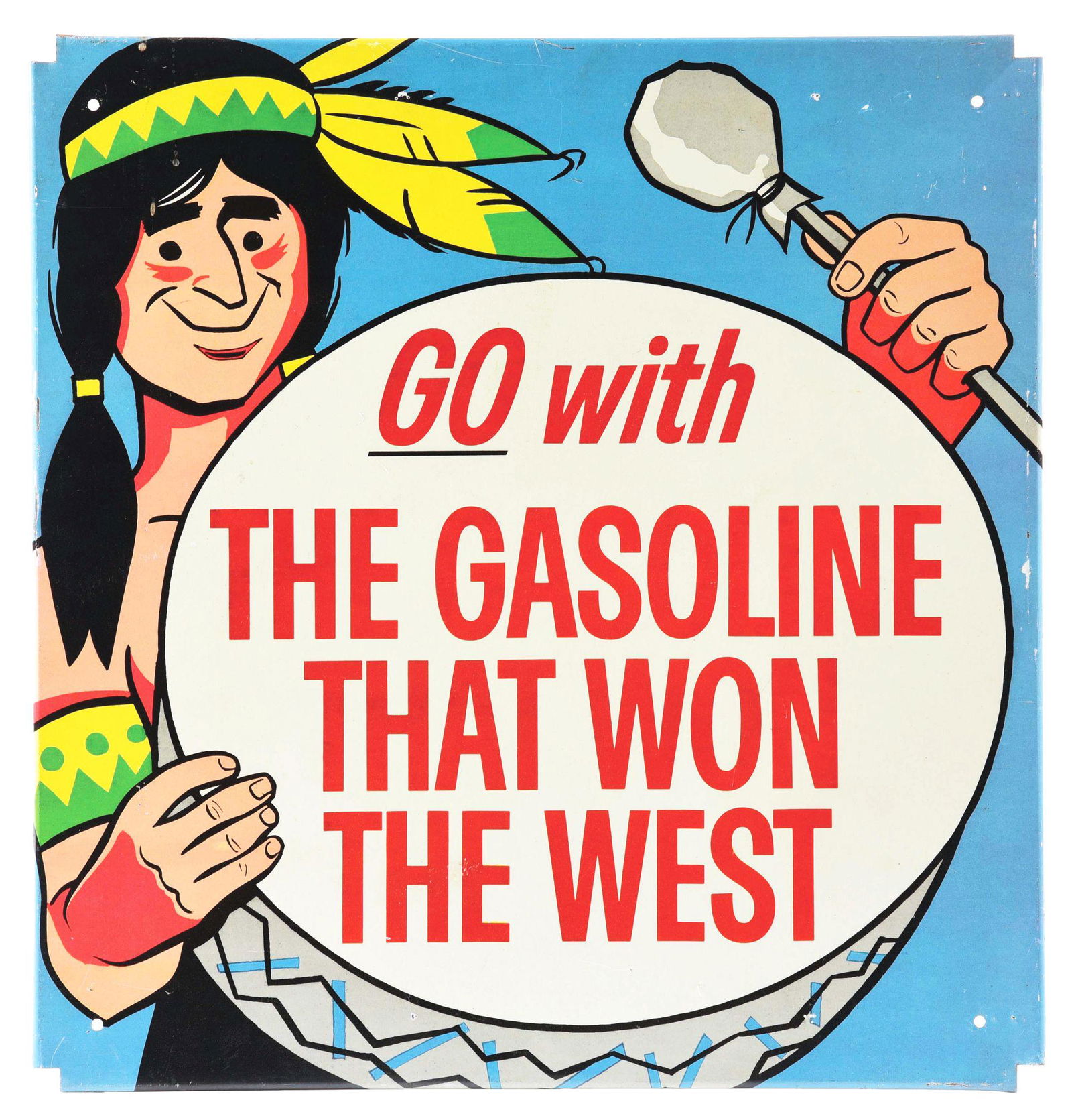 PHILLIPS 66 GO WITH THE GASOLINE THAT WON THE WEST TIN (1 of 2)