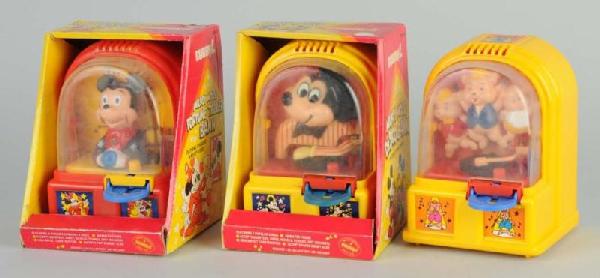 Lot of 3: Buddy L Walt Disney Mechanical Banks.: Rare. Includes all three versions. One was never made except as salesman samples. Size: Each: 6 - 1/2" T.