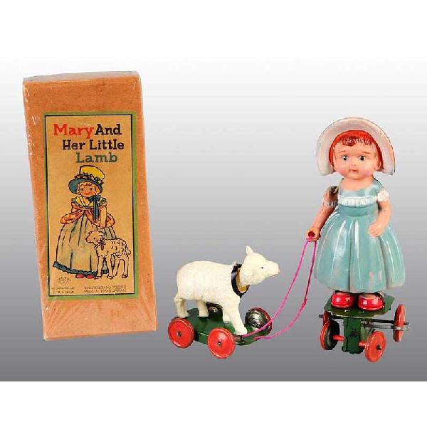 209 Celluloid Mary & Her Little Lamb WindUp Toy.