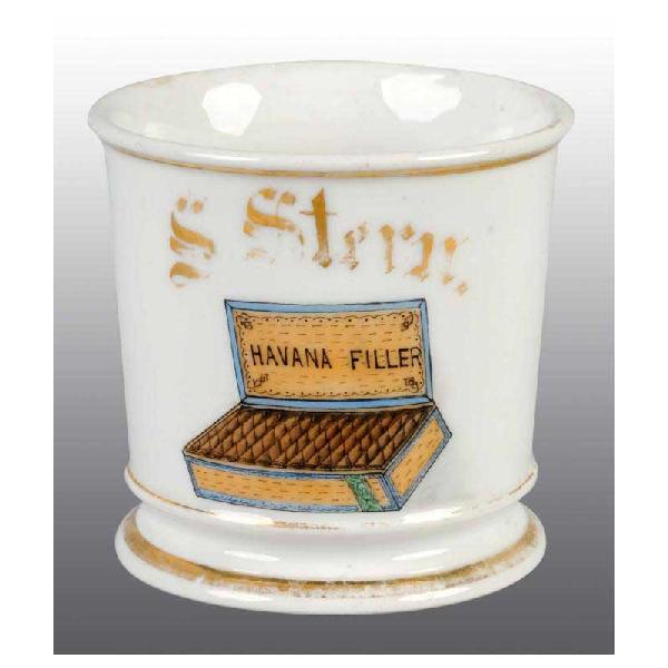 Havana Cigar Box Shaving Mug.: Marked "France" under base. Faint crows feet to base. 3 - 1/2" T.