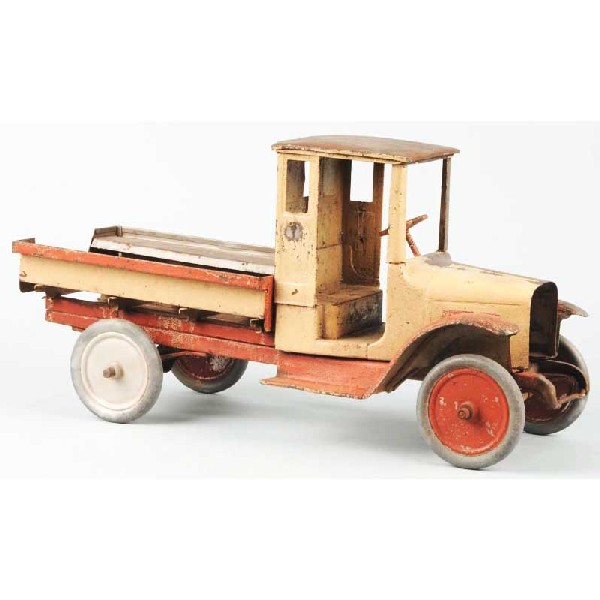 Pressed Steel Buddy L Truck Toy.: Repainted. Parts truck. Size: 24" L.