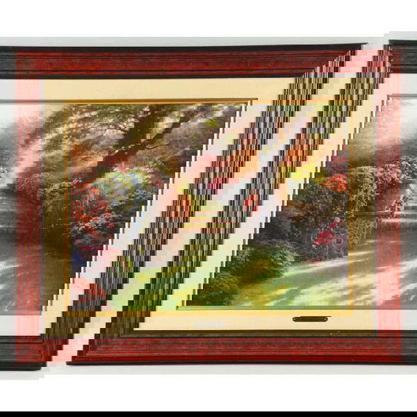 Canvas Pathway To Paradise Painting.: By Thomas Kinkade. Limited edition 261/1950. Size: Framed: 33" x 27".