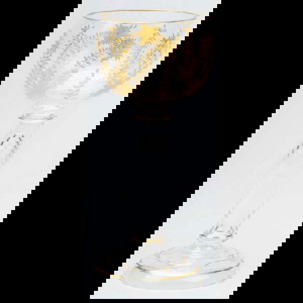 Moser Wine Goblet with Intaglio Fern Design.: With heavy gilding and hollow stem. Size: 6 - 1/4" T.