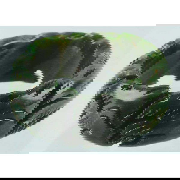 Vintage Bakelite Scottie Dog Bracelet.: Green and yellow deeply carved Scottie dog bangle. Size: 3 - 1/4" Dia.