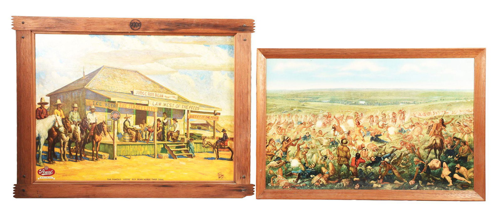 LOT OF 2: FRAMED CARD STOCK ADVERTISING SIGNS. (1 of 5)