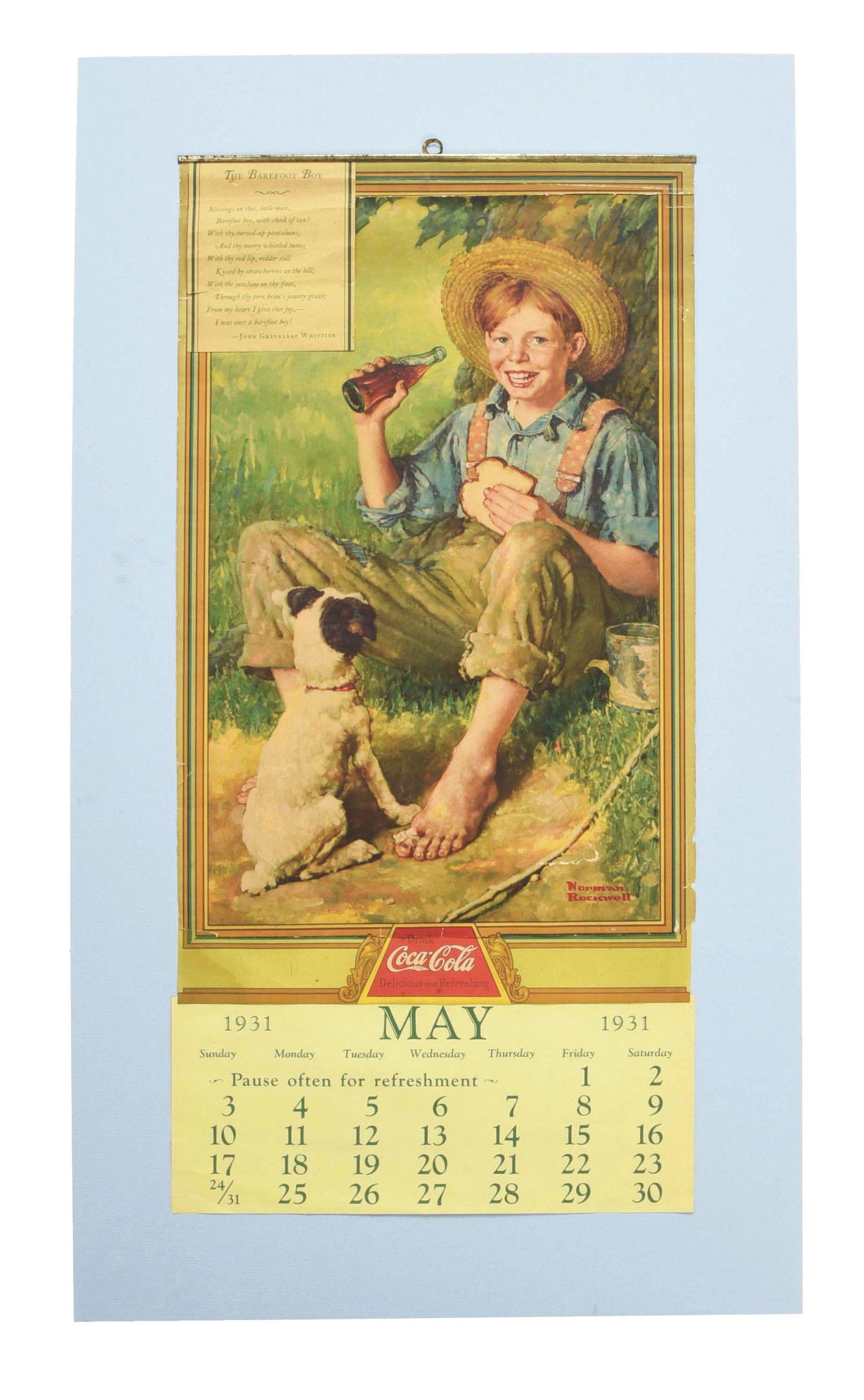 MAY 1931 COCA COLA CALENDAR. (1 of 3)