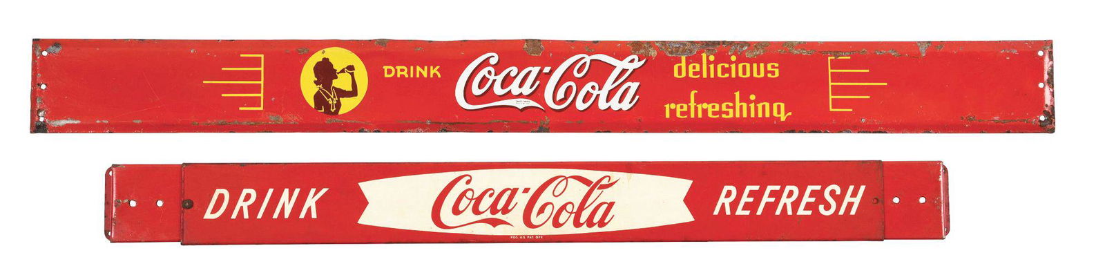 LOT OF 2: COCA-COLA DOOR PUSHES. (1 of 2)
