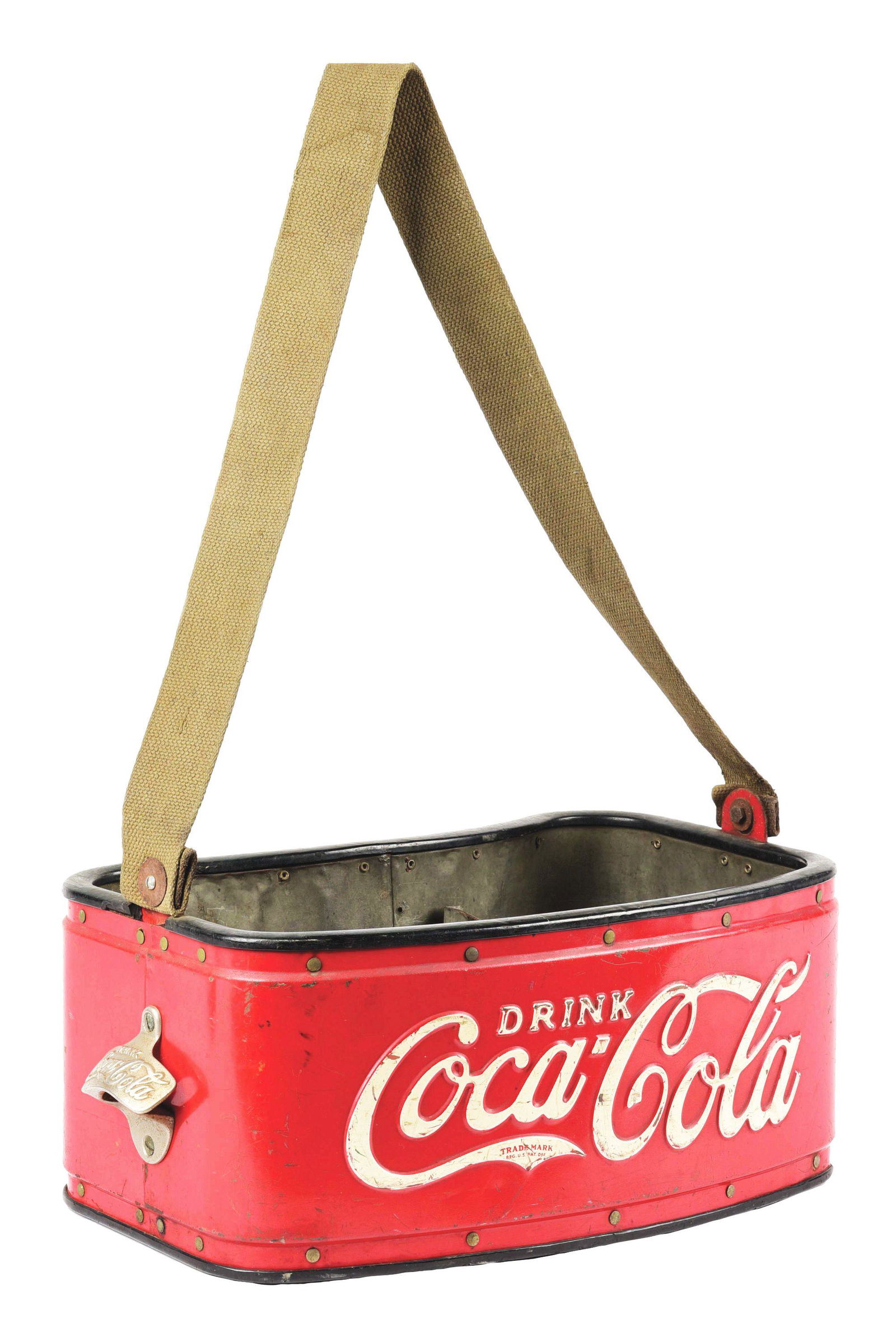 COCA-COLA METAL BOTTLE CARRIER. (1 of 8)