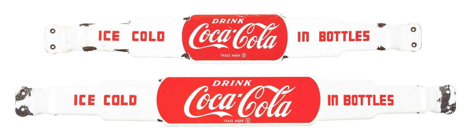 LOT OF 2: COCA-COLA PORCELAIN DOOR PUSHES. (1 of 2)