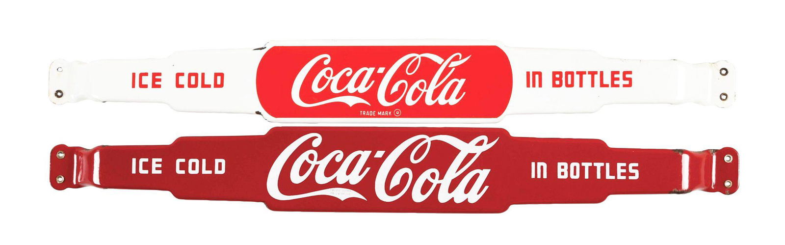 LOT OF 2: PORCELAIN COCA-COLA DOOR PUSHES. (1 of 2)