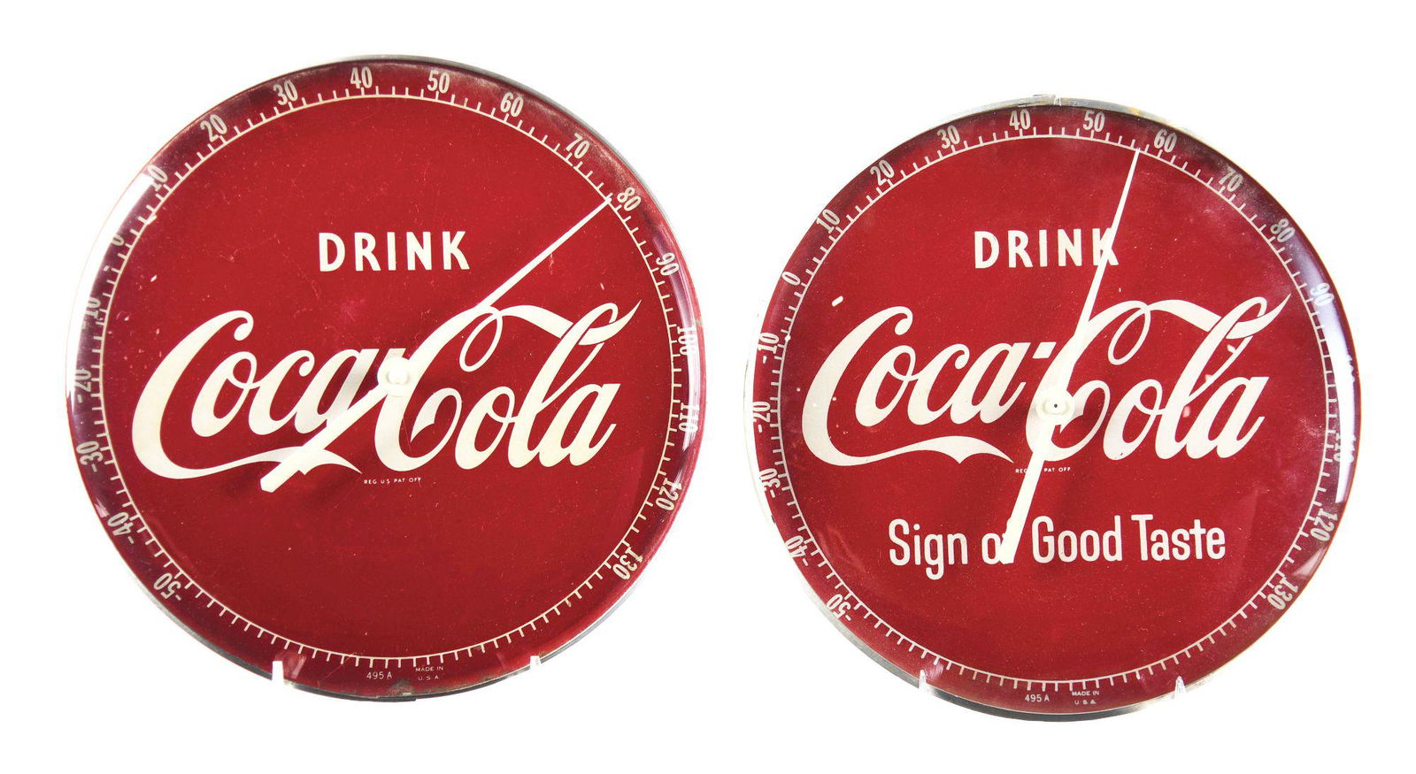 LOT OF 2: COCA-COLA THERMOMETERS. (1 of 2)