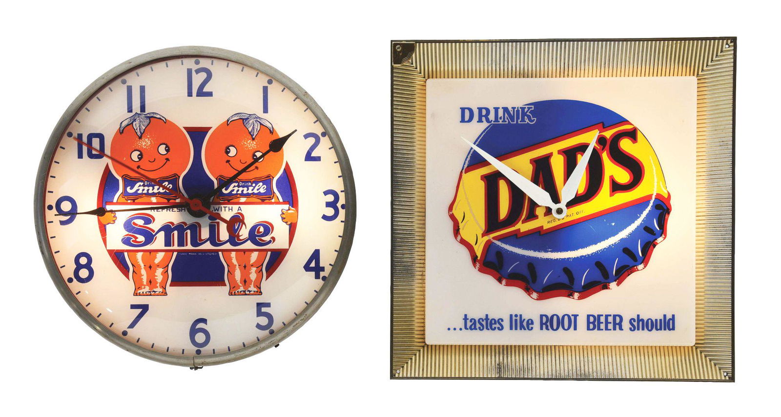 LOT OF 2: LIGHTED SODA POP CLOCKS. (1 of 3)