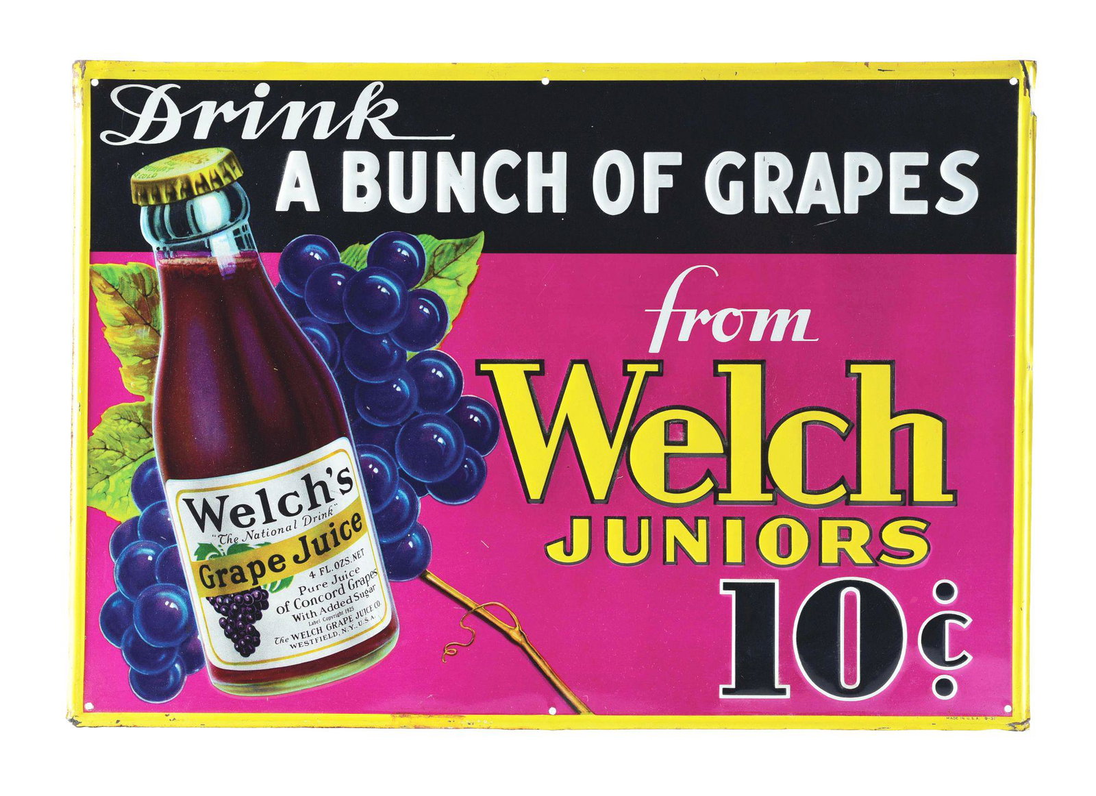WELCH'S JUNIORS TIN LITHOGRAPH. (1 of 3)
