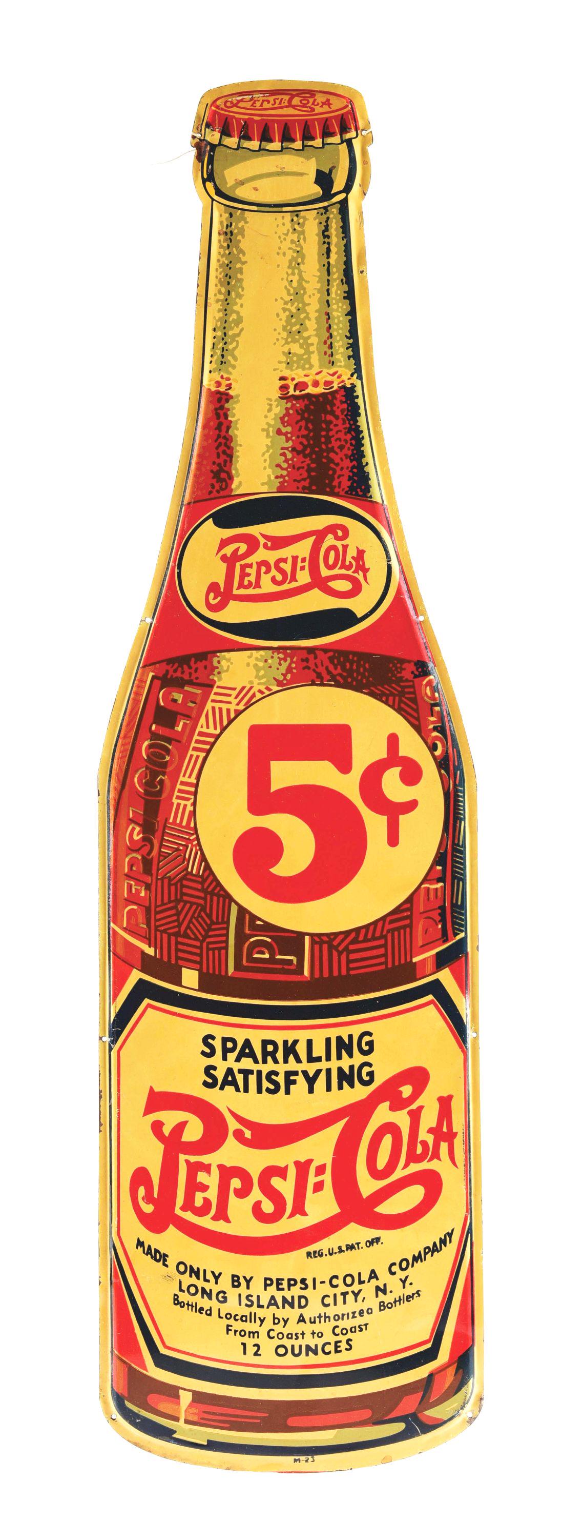 DIE-CUT METAL PEPSI-COLA SIGN. (1 of 3)