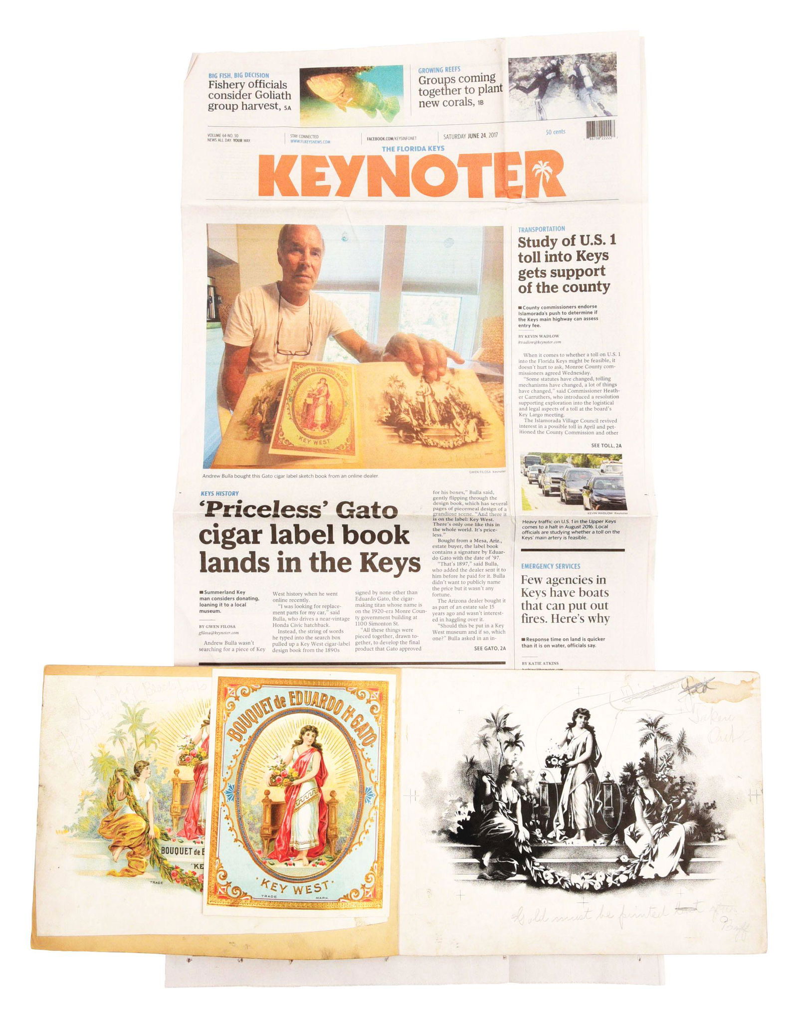 GATO ORIGINAL CIGAR LABEL PRINTERS PROOF WITH (1 of 9)