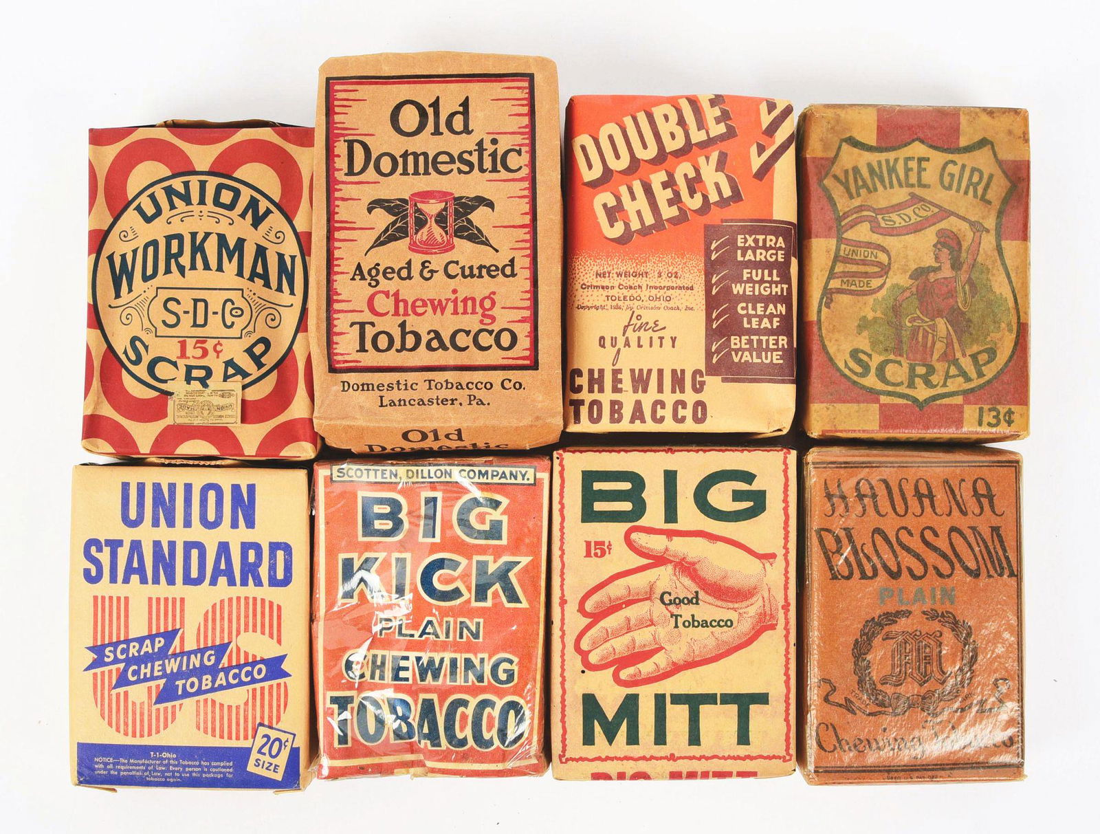LOT OF 8: UNUSED TOBACCO PACKS. (1 of 2)