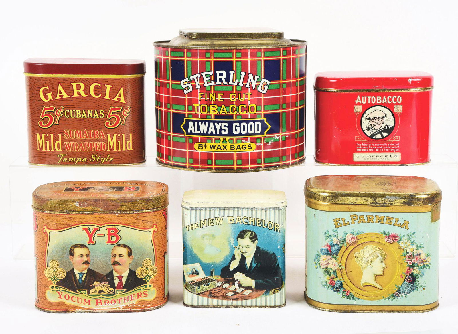 LOT OF 6: TOBACCO TINS. (1 of 4)