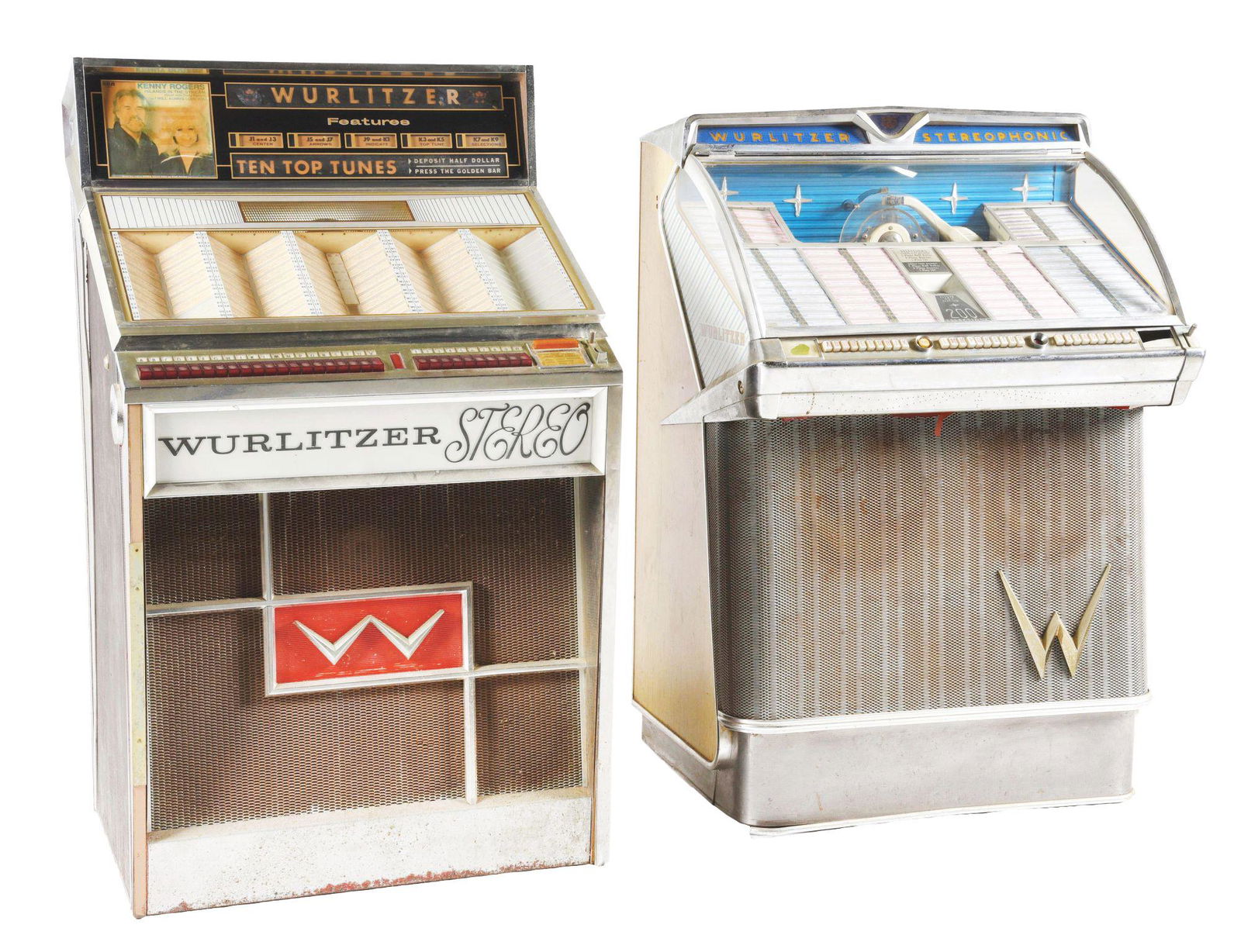 LOT OF 2: WURLITZER 45 RPM JUKEBOXES. (1 of 8)