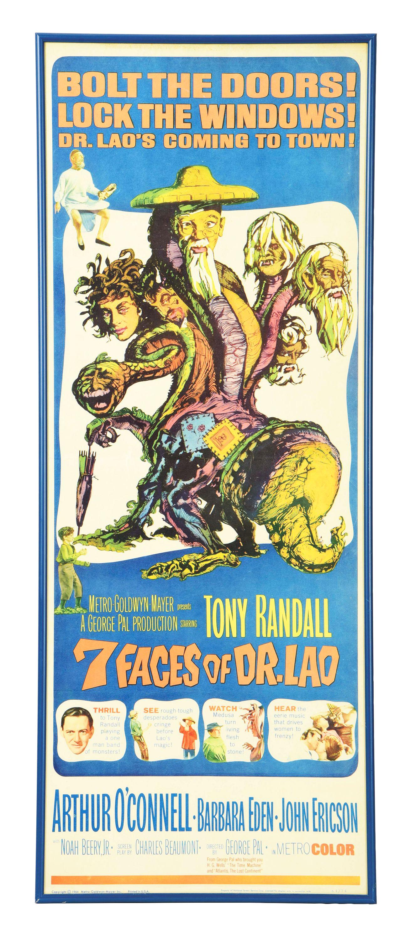 FRAMED QUARTER SHEET MOVIE POSTER FOR "THE 7 FACES OF (1 of 4)