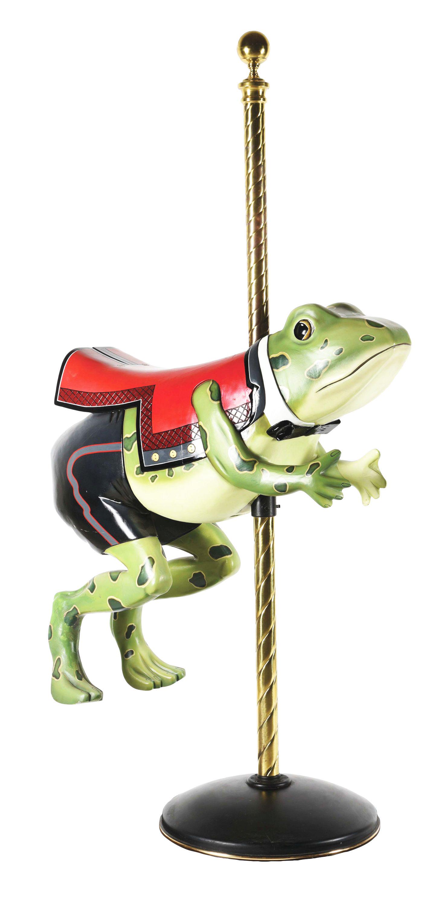 HERSCHELL SPILLMAN CARVED CAROUSEL FROG. (1 of 6)