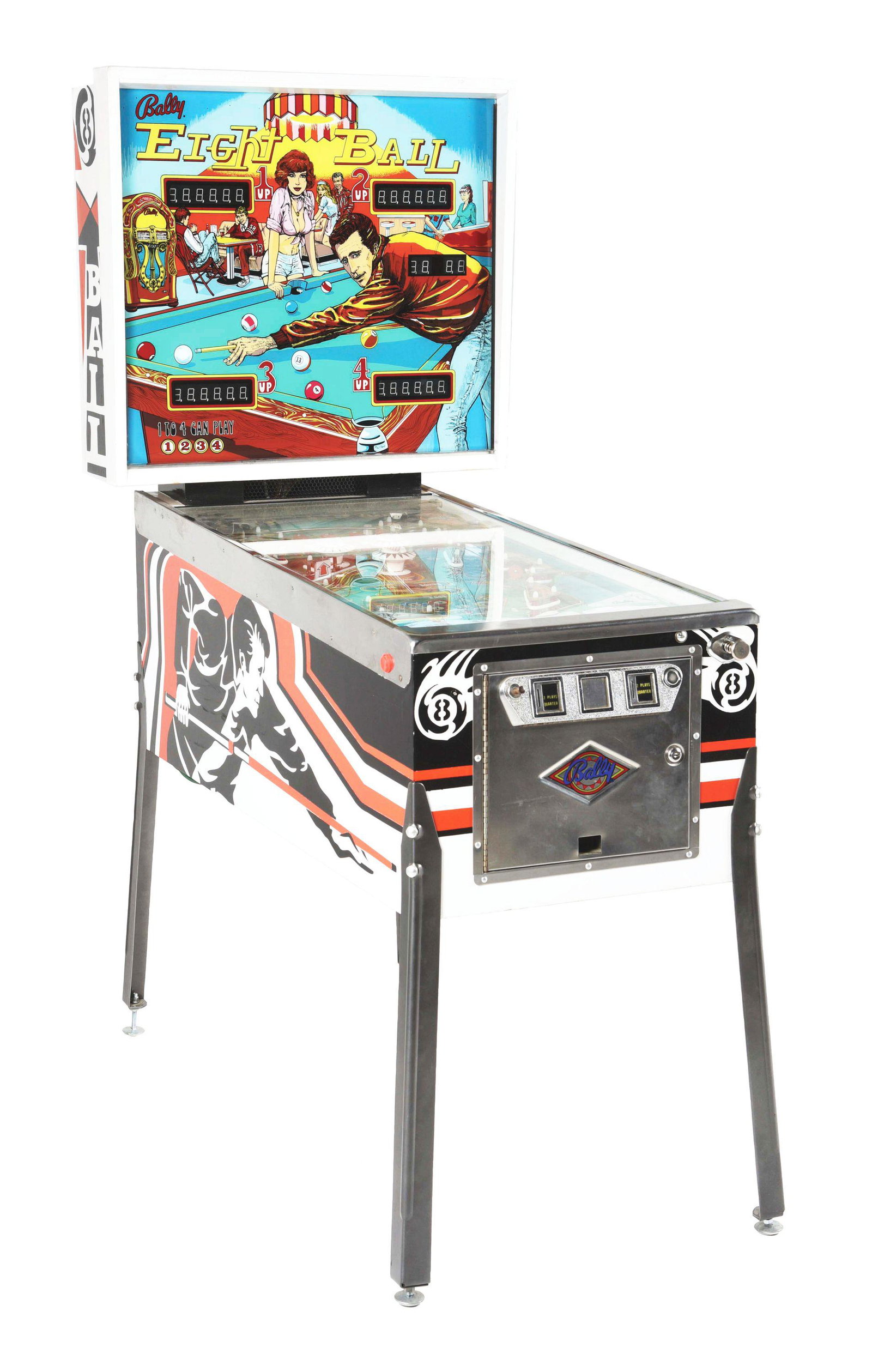 25¢ BALLY EIGHT BALL PINBALL. (1 of 5)