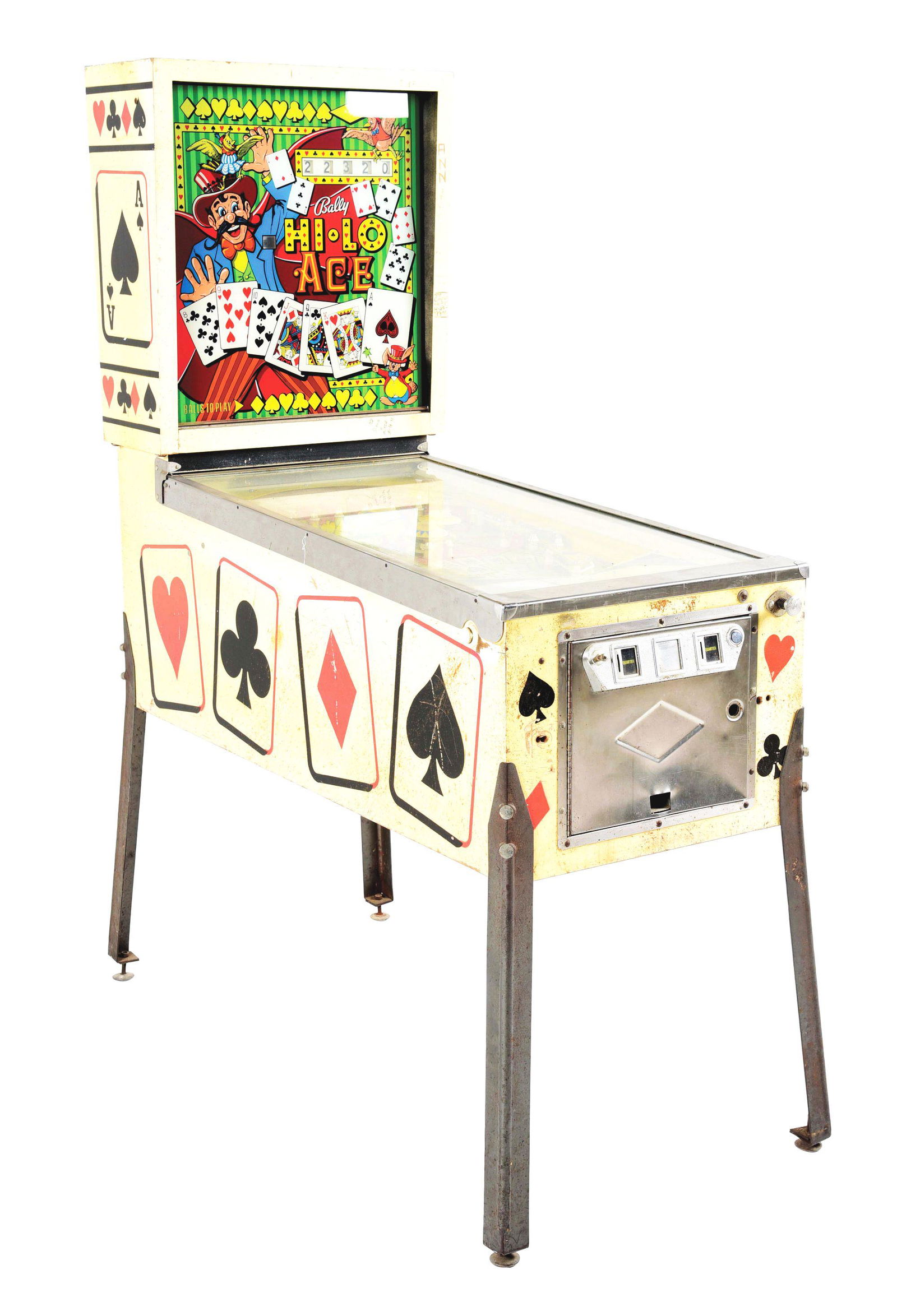 25¢ 1973 BALLY HI-LO ACE PINBALL. (1 of 5)