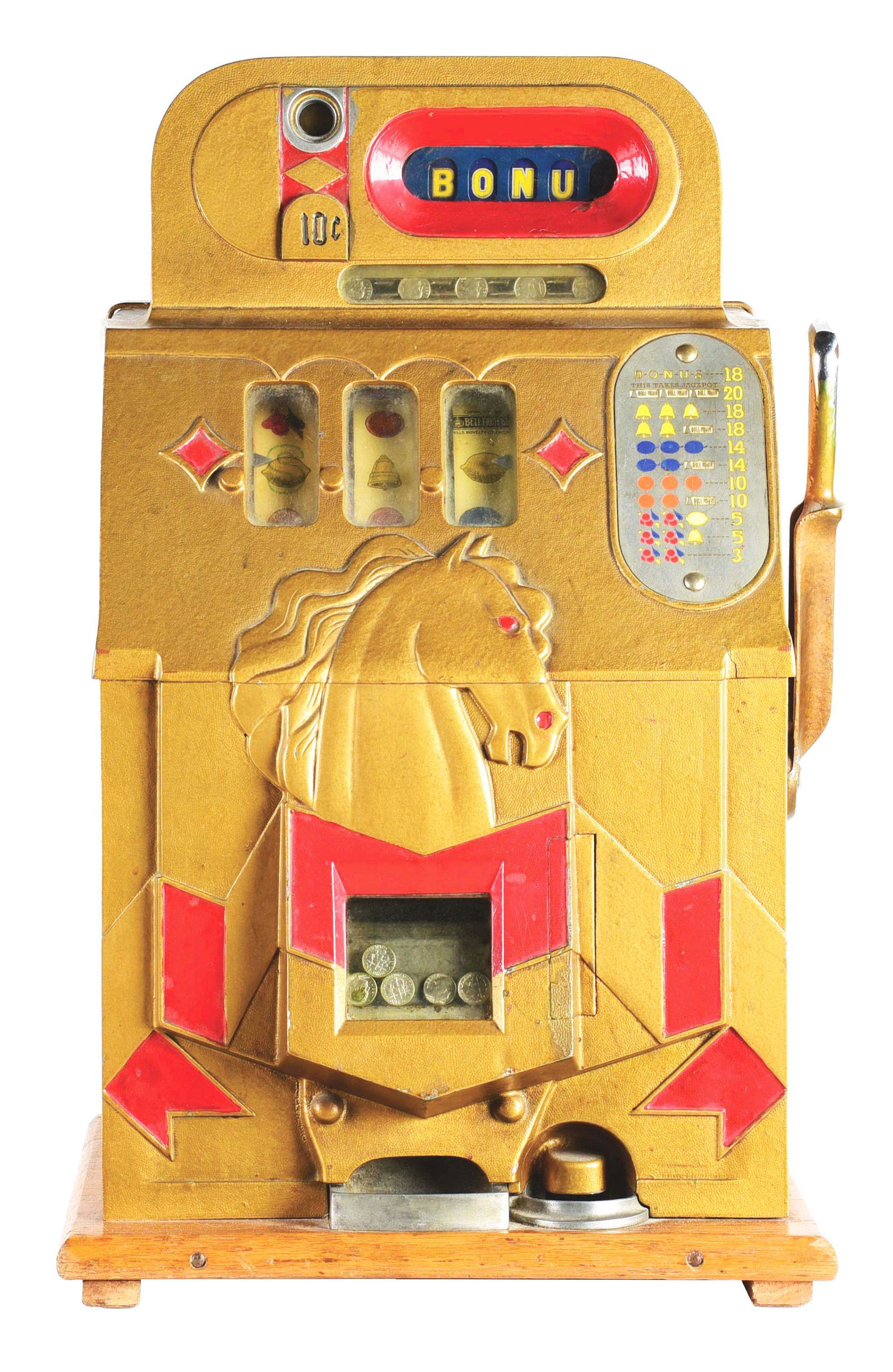 10¢ HORSE HEAD BONUS SLOT MACHINE. (1 of 5)