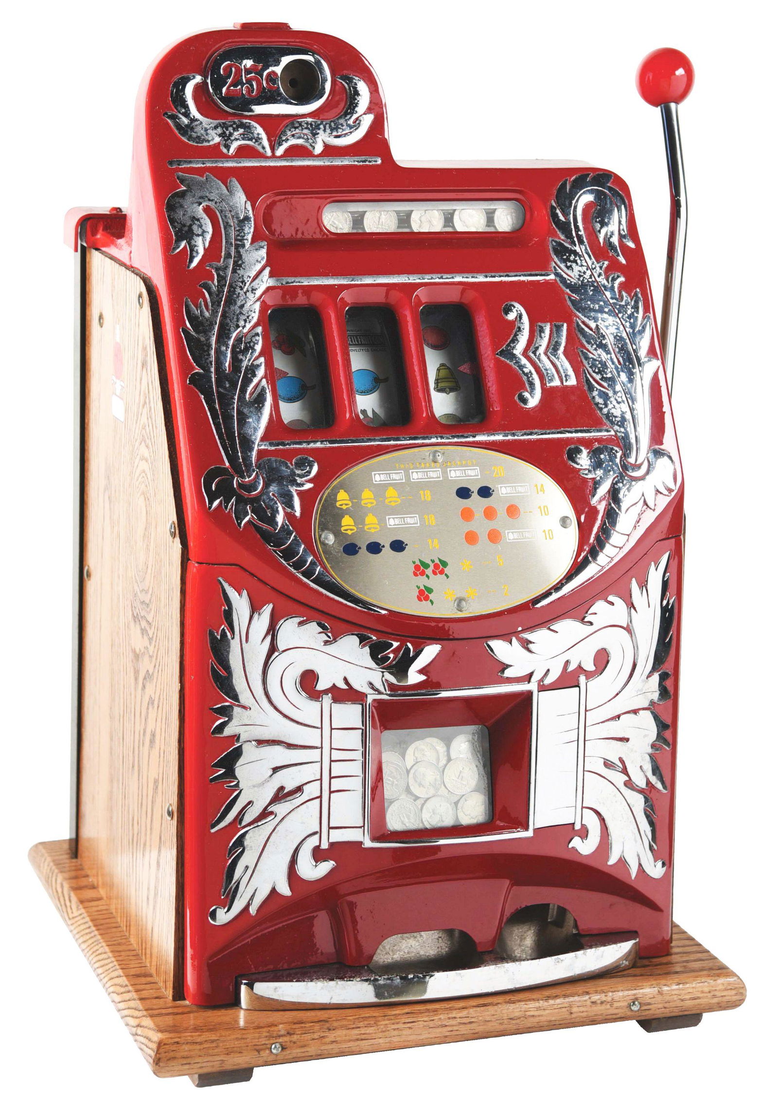 25¢ MILLS NOVELTY CO. EXTRA BELL SLOT MACHINE. (1 of 5)
