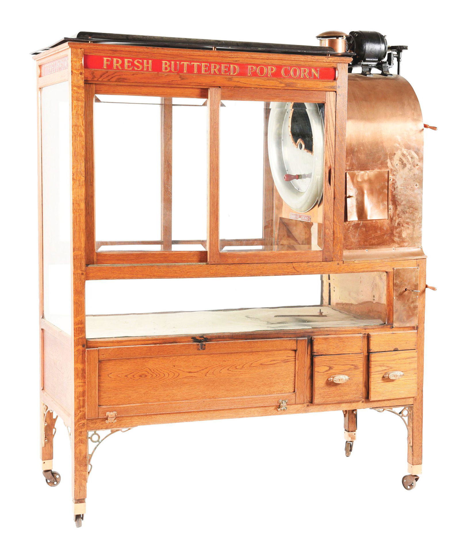 DUNBAR AND CO. COMMERCIAL POPCORN MACHINE WAGON. (1 of 4)