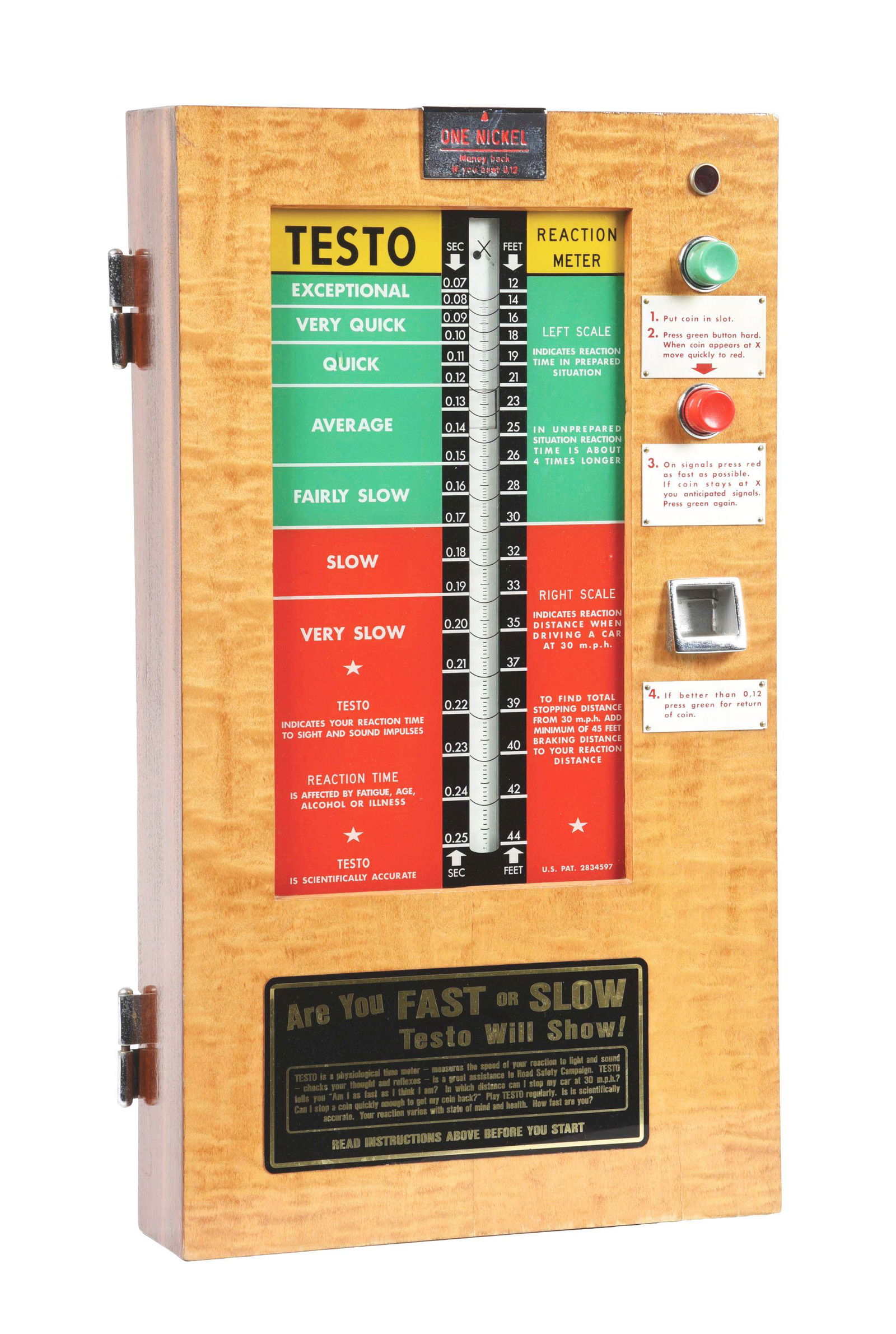 5¢ TESTO REACTION METER ARCADE. (1 of 5)