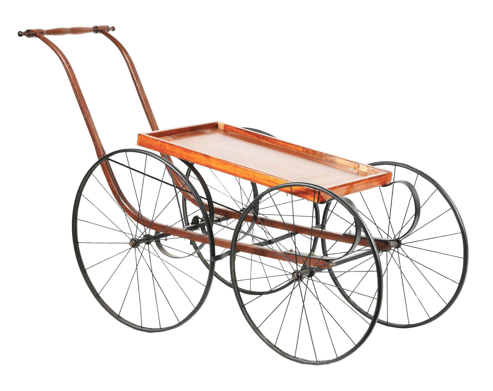 LOT OF 2: STREET ORGAN CARTS.: This is a lot of two original street organ carts for small size street organs. The first is fully restored and in excellent condition. The second is in as-found condition and would be a great candidat