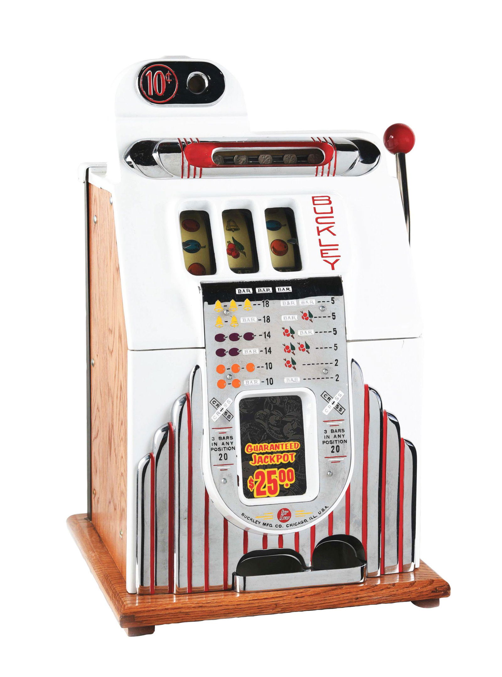 10¢ BUCKLEY MFG. HALFTOP GUARANTEED JACKPOT BELLE (1 of 5)