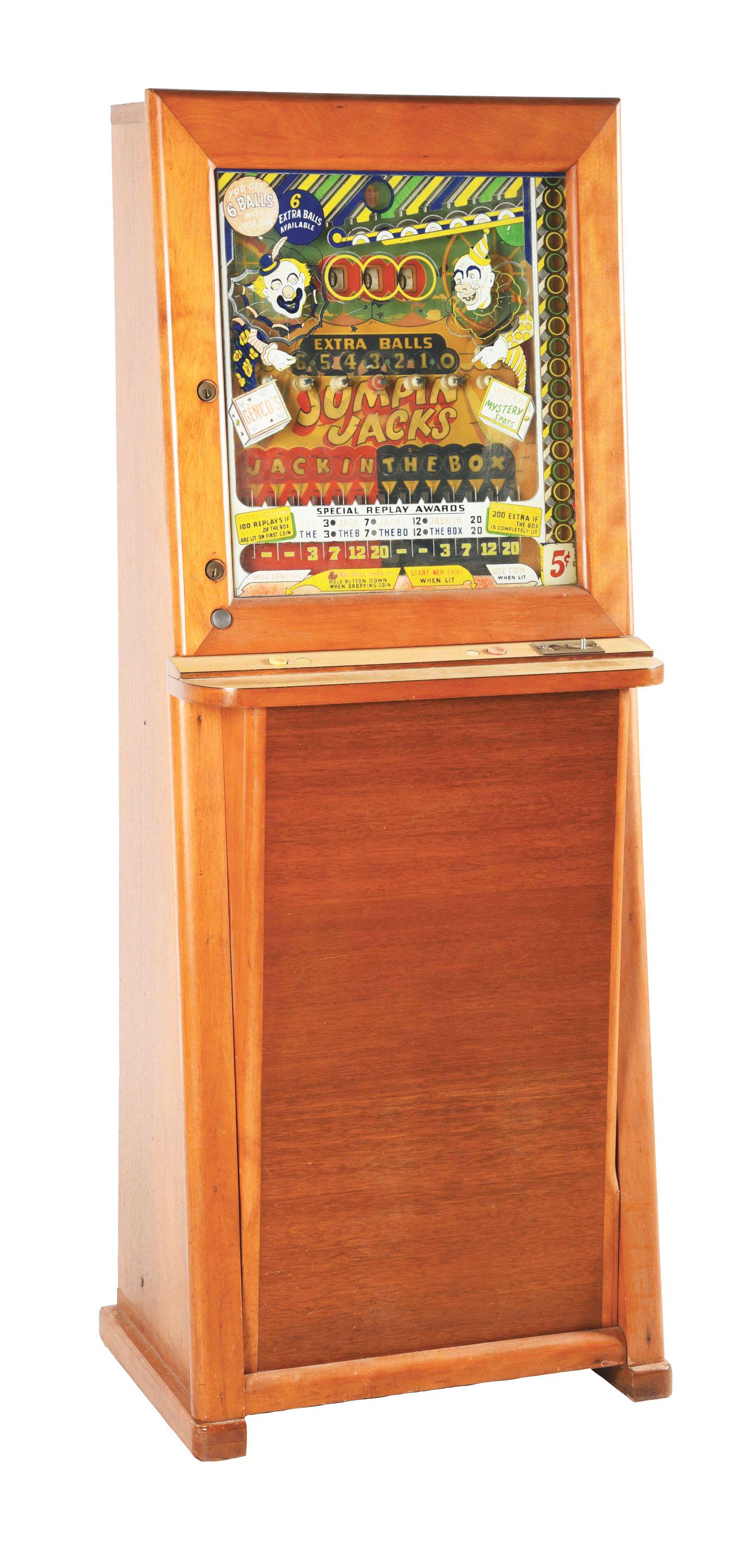 5¢ GENCO'S JUMPIN JACKS ARCADE MACHINE. (1 of 7)