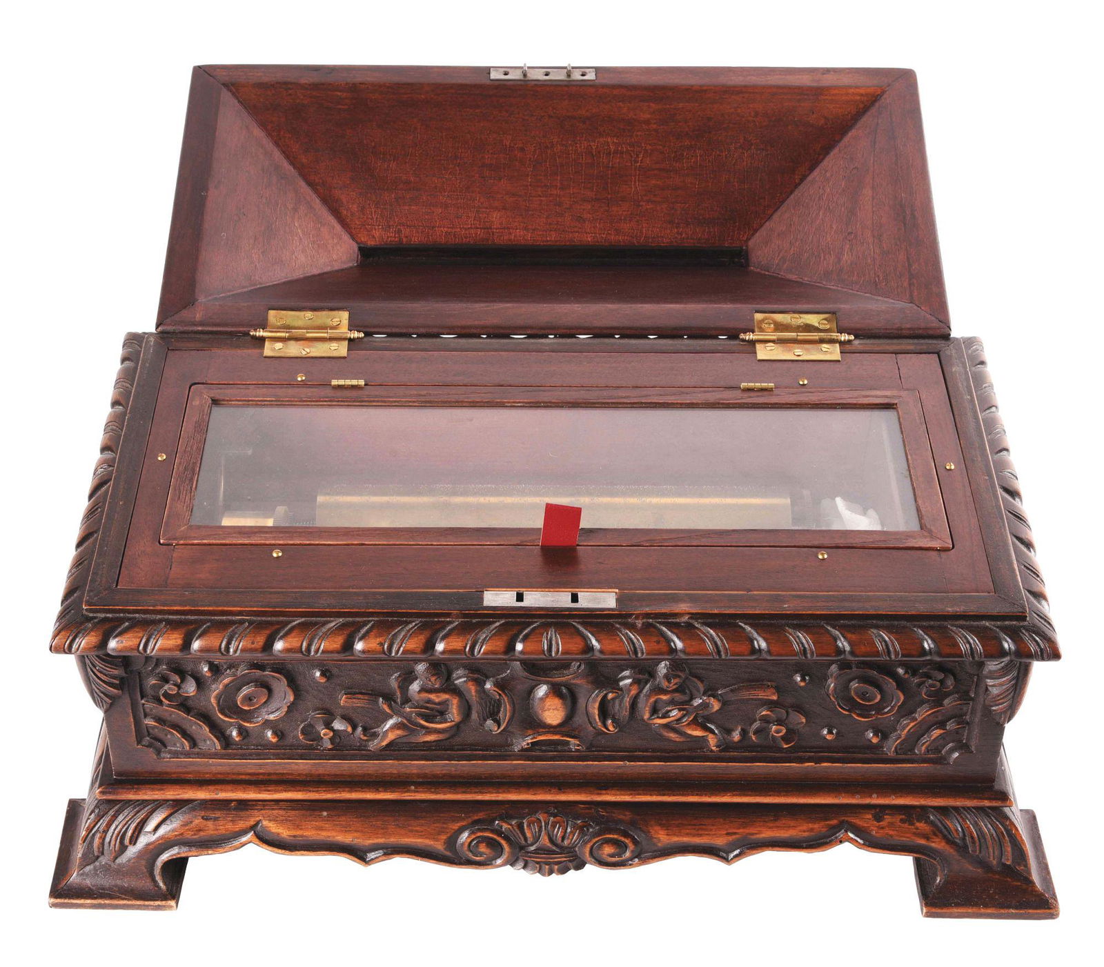 DUCOMMUN GIROD CYLINDER MUSIC BOX WITH BEAUTIFUL CARVED (1 of 7)