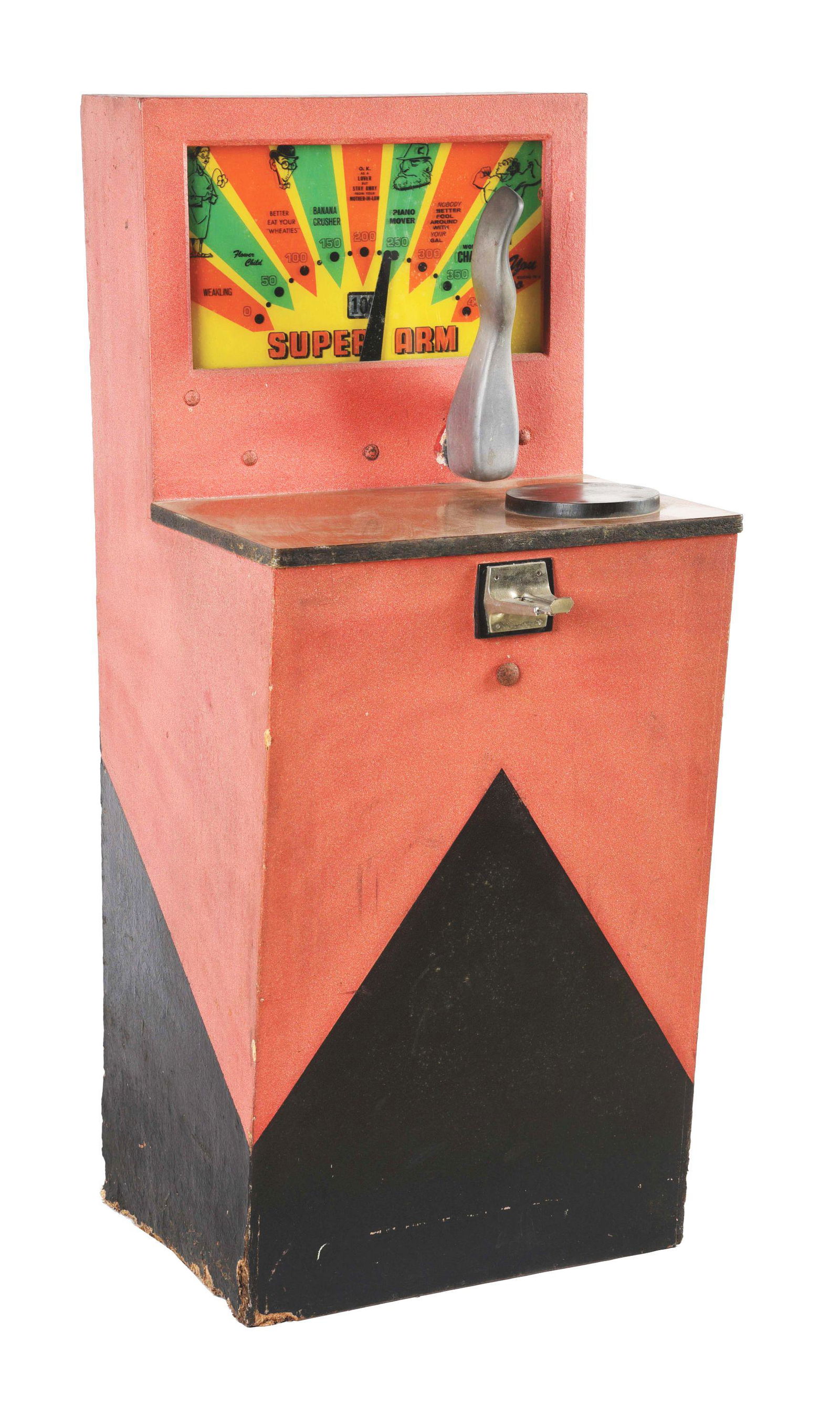 10¢ SUPER ARM PENNY ARCADE ARM WRESTLING MACHINE. (1 of 5)