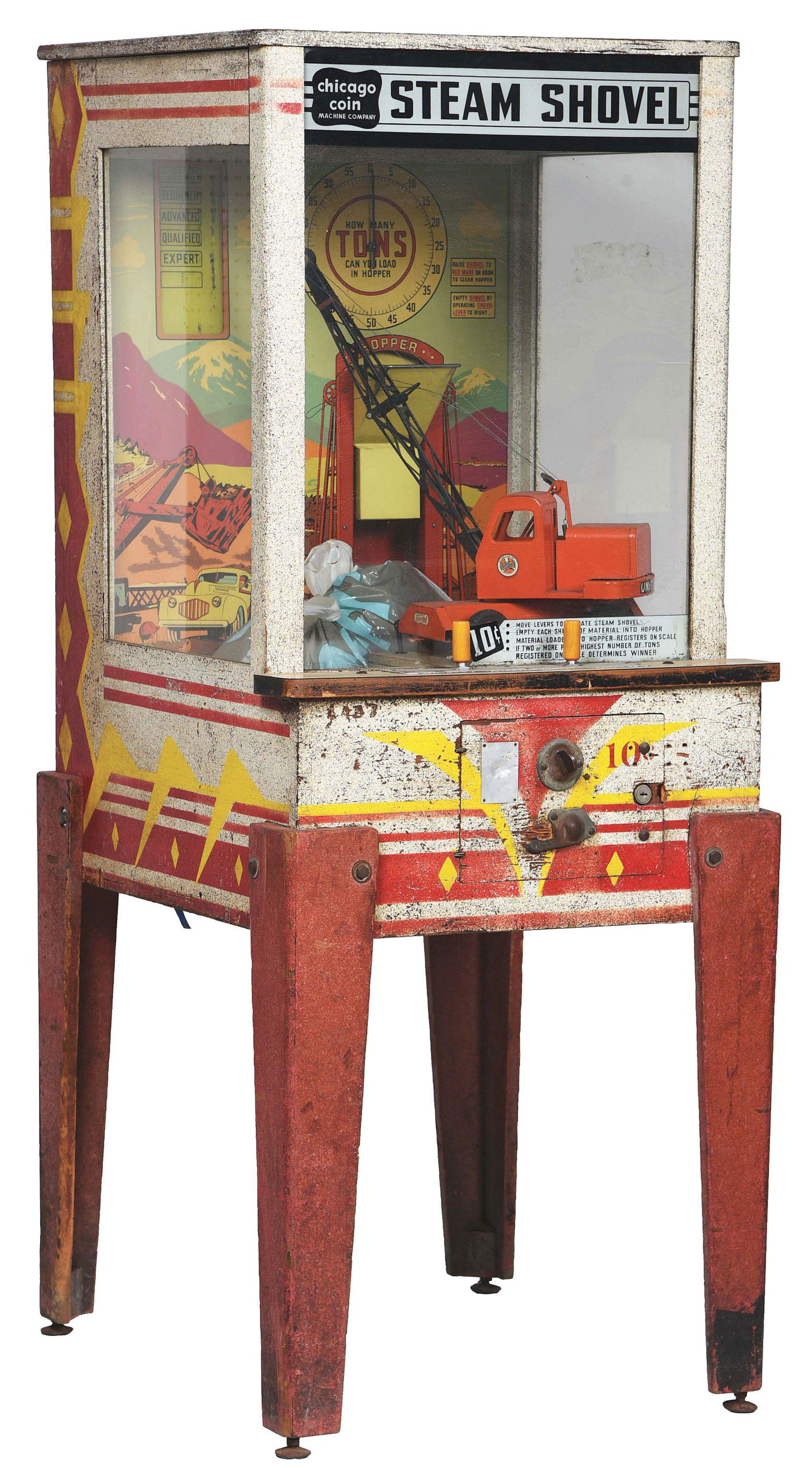 10¢ CHICAGO COIN STEAM SHOVEL ARCADE MACHINE. (1 of 5)