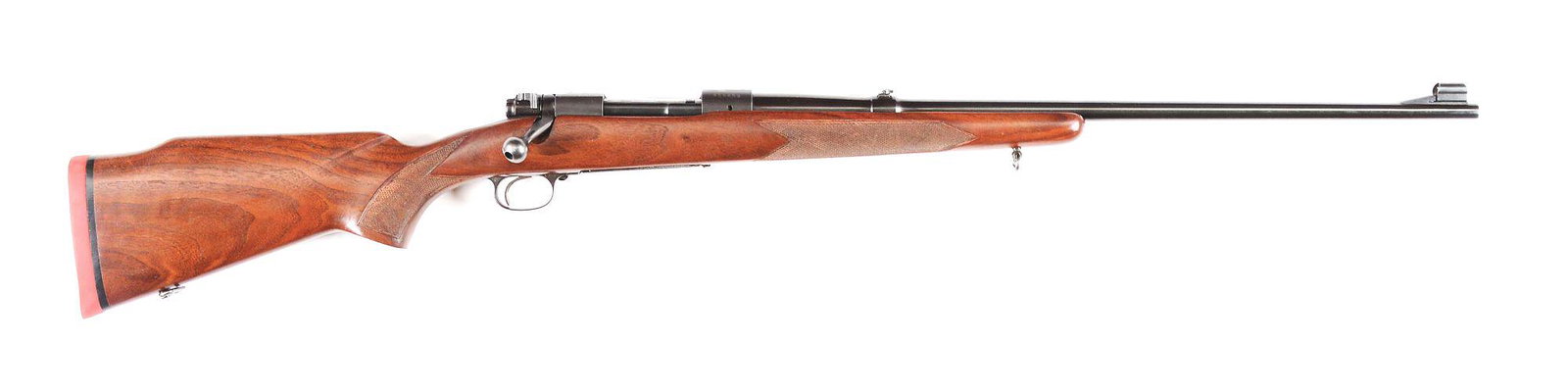 (C) WINCHESTER MODEL 70 PRE-64 BOLT ACTION RIFLE .338: Winchester Model 70 Alaskan Pre-64 bolt action magazine rifle made by Winchester Repeating Arms Company in 1960. Blued, round, standard weight Winchester Proof Steel barrel with Winchester address and