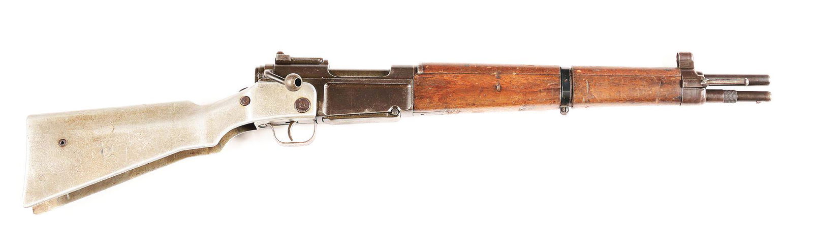 (C) EXCEPTIONALLY SCARCE AND DESIRABLE FRENCH MAS 36: Realizing the demand for a compact and portable rifle for France's new airborne companies, in 1937 the French military began researching how to they could adapt their recently adopted MAS 39 to fit th
